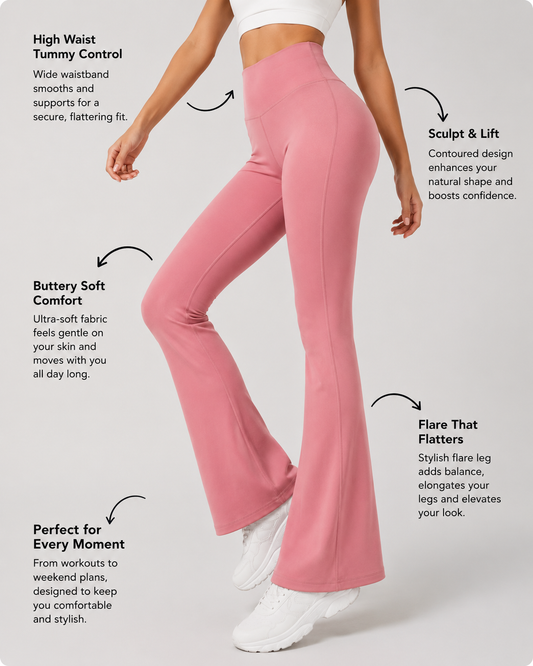 Rose Flare Pants – Stretchable Bootcut Gym & Athleisure Leggings