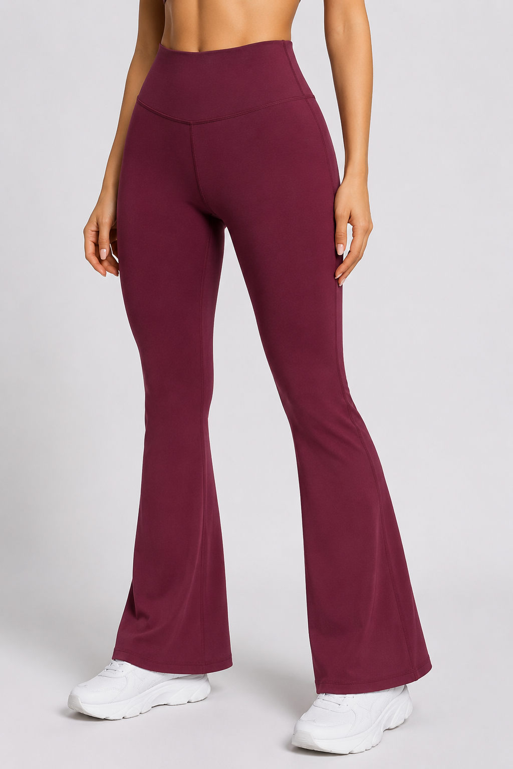 Wine  Flare Pants – Stretchable Bootcut Gym & Athleisure Leggings