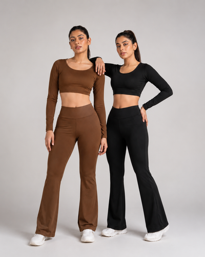 PREMIUM 2 pieces combo set( Black and brown ) tops and bottoms Active wear