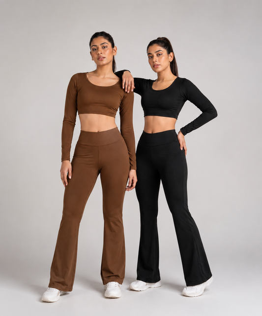 PREMIUM 2 pieces combo set( Black and brown ) tops and bottoms Active wear
