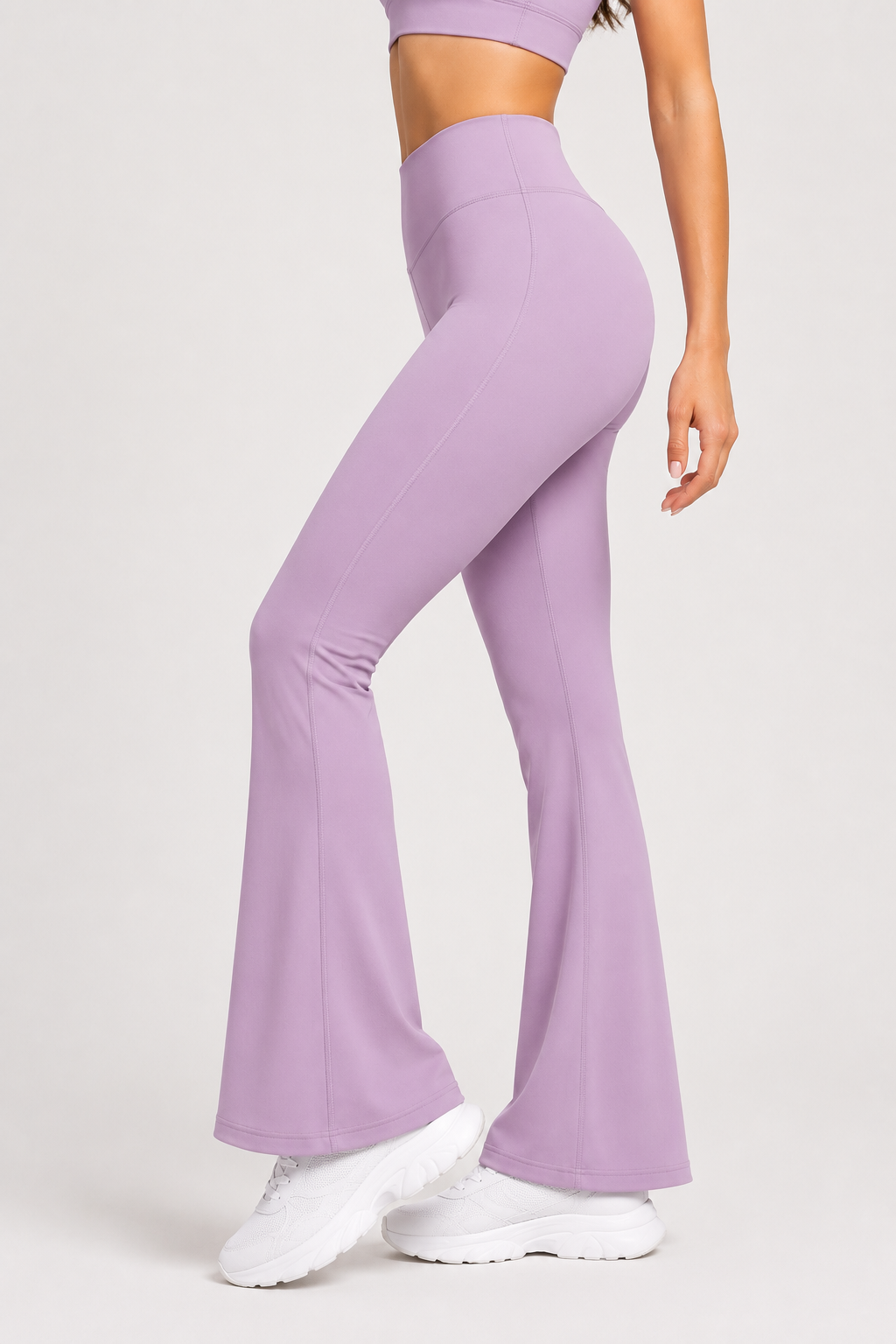 Lavender Flare Pants – Stretchable Bootcut Gym & Athleisure Leggings