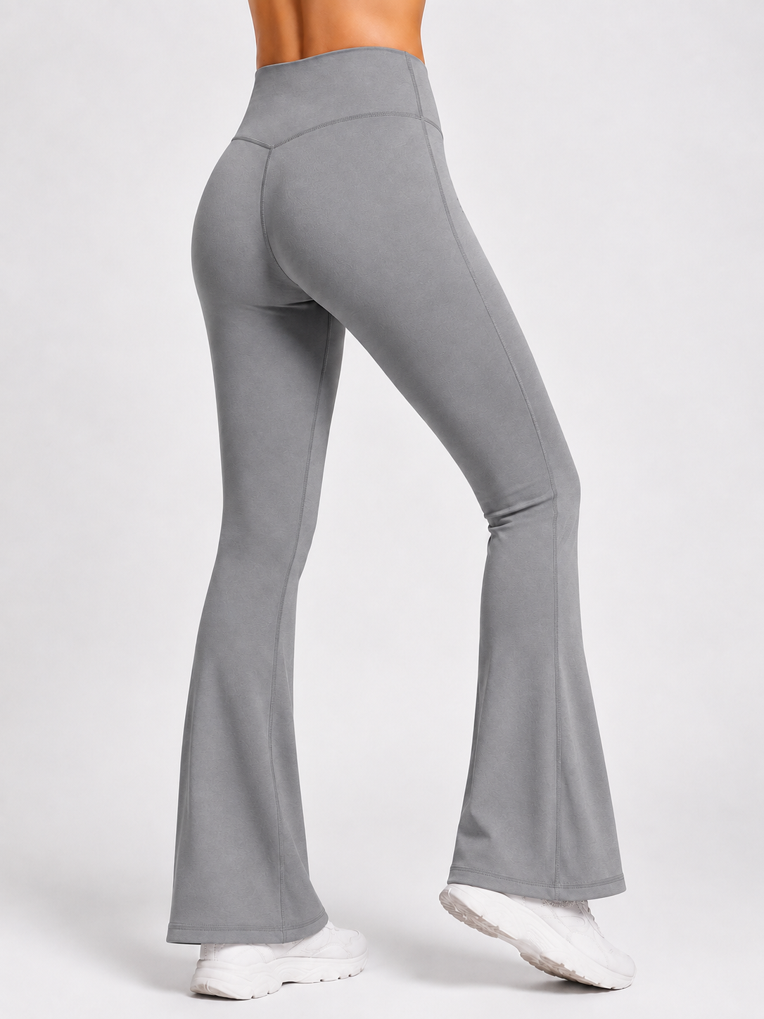 Grey Flare Pants Stretchable Bootcut Gym & Athleisure Leggings