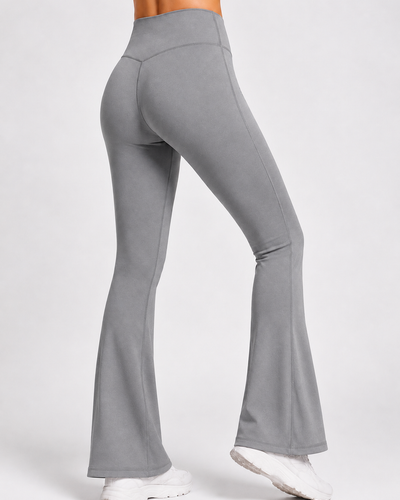 Grey Flare Pants Stretchable Bootcut Gym & Athleisure Leggings