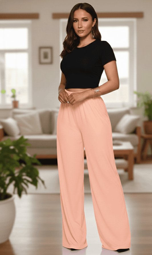 PEACH PLEATED SALWAR STYLE LYCRA BOTTOM