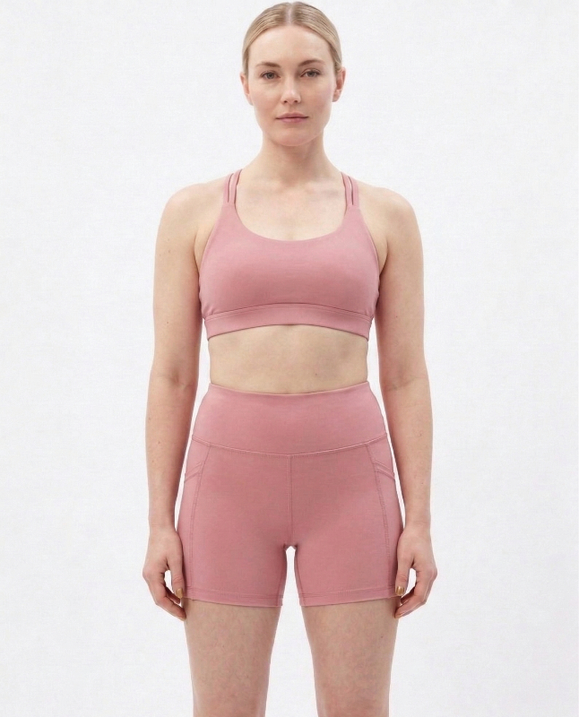 Olive High Waist Active Shorts with Pocket – Stretchable Gym & Workout Shorts
