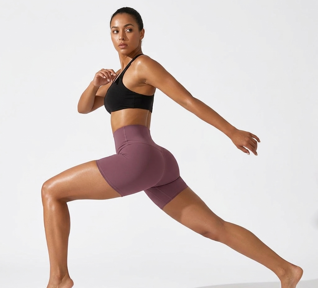 Rose gold High Waist Seamless Shorts – Stretchable Gym & Activewear Shorts