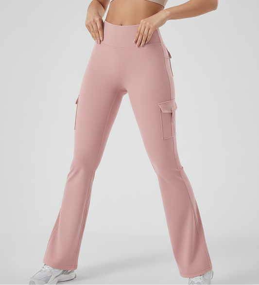 Rose gold Flare Jogger Leggings with Pockets
