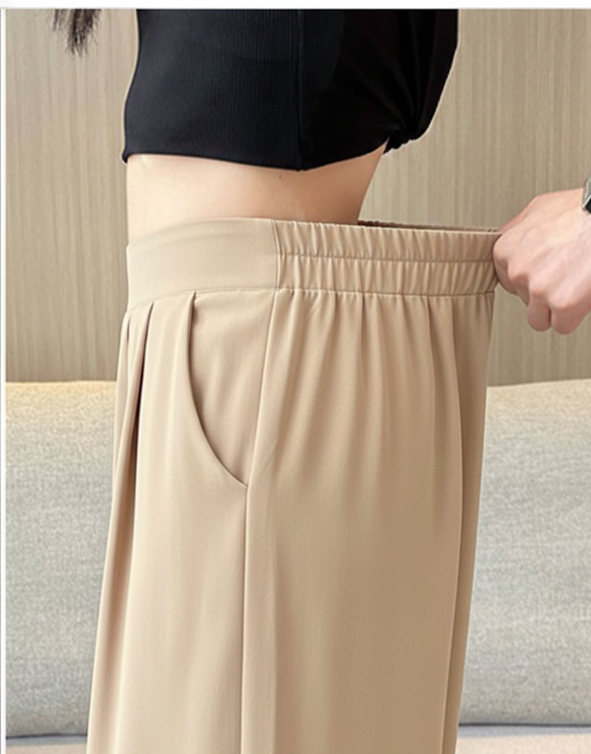 Beige korean straight fit pants