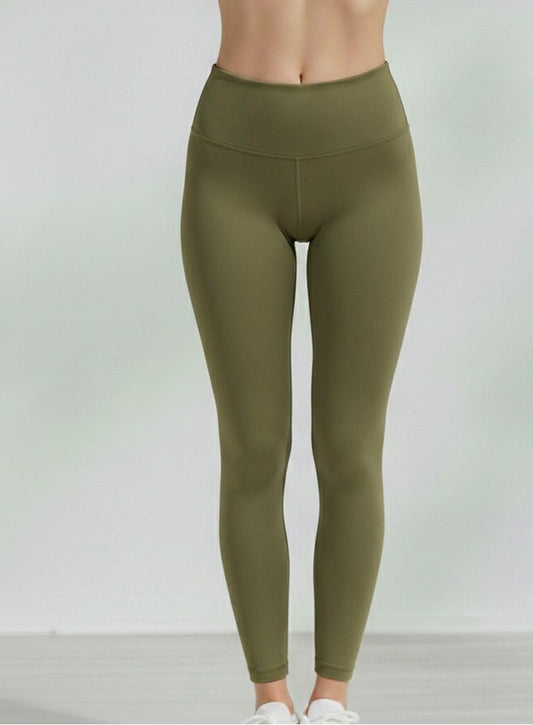 Olive green High-Waist Sculpt Gym Leggings