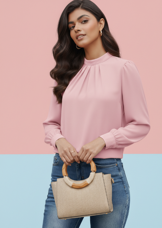 Navy everyday office Full Sleeve Top | Timeless Elegance, Everyday Comfort
