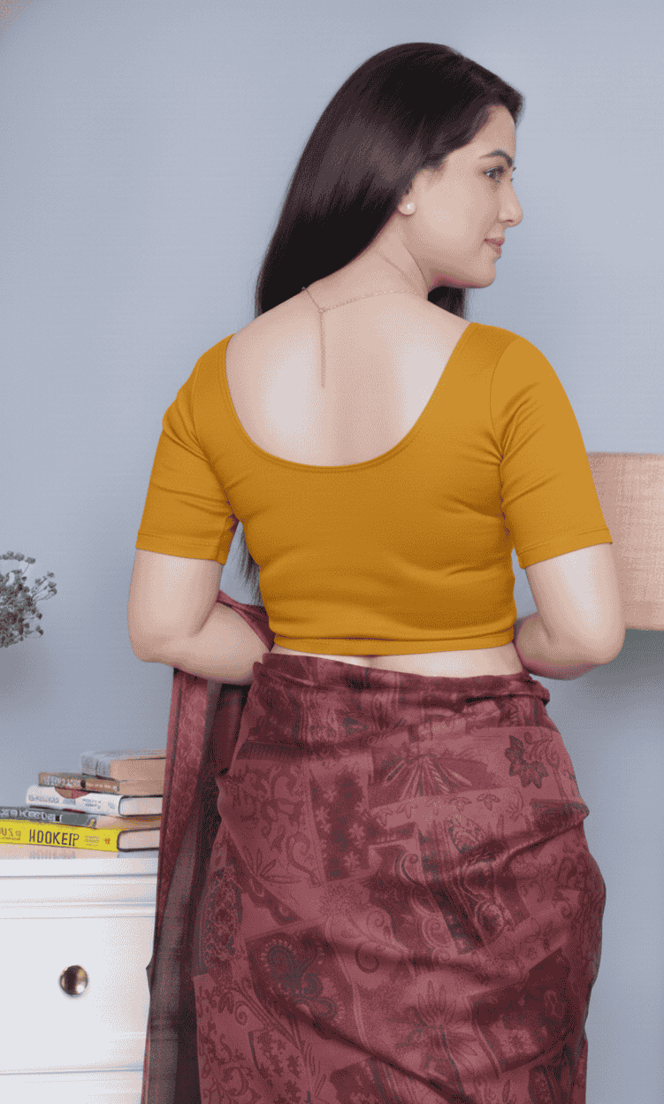 Mustard Rib blouse( made from cotton lycra)