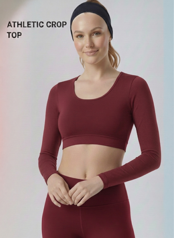 2 pieces combo set(wine & space grey) tops and bottoms Active wear