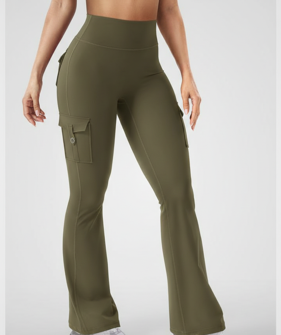 Wine Active Flare Jogger with Pockets
