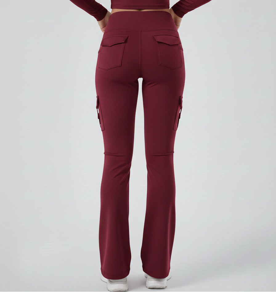 Wine Active Flare Jogger with Pockets