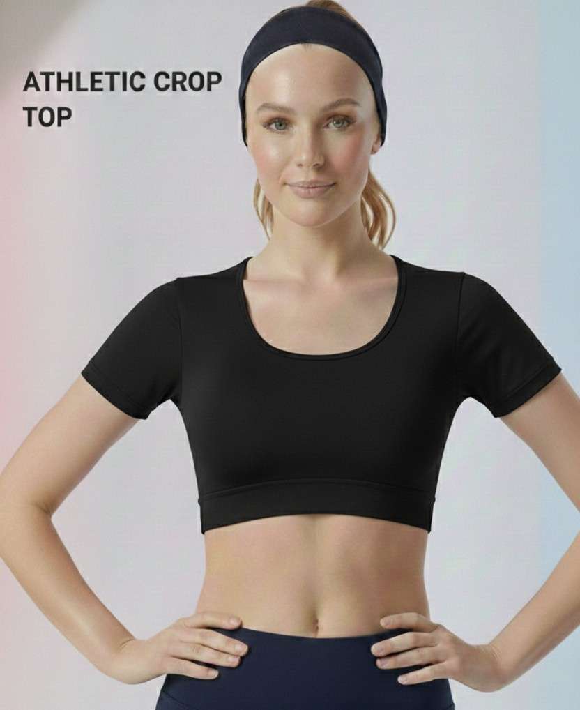 Olive green Athletic Crop Top | Performance Fit Activewear