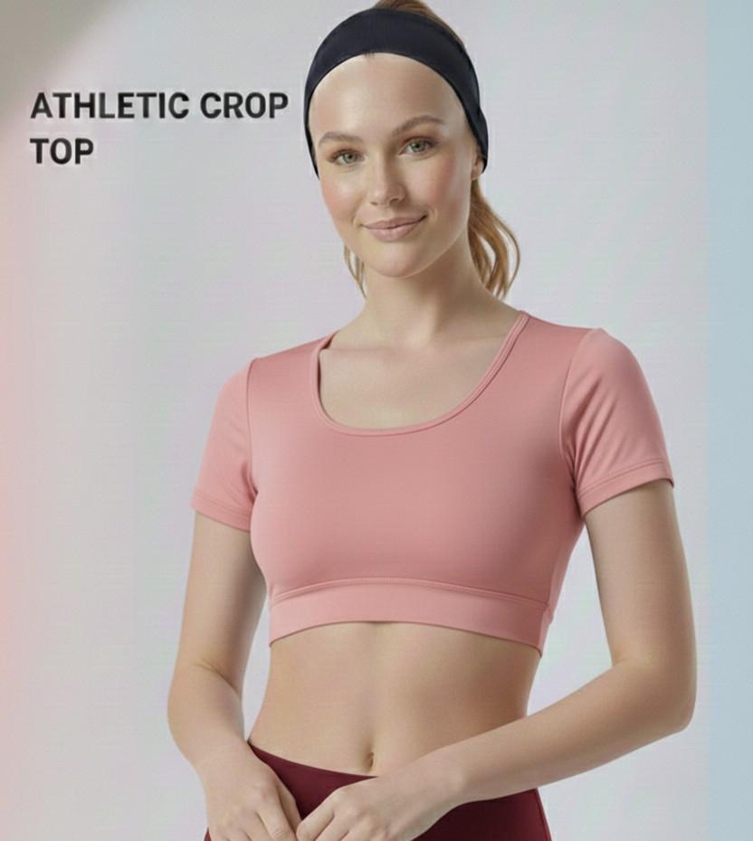 Olive green Athletic Crop Top | Performance Fit Activewear