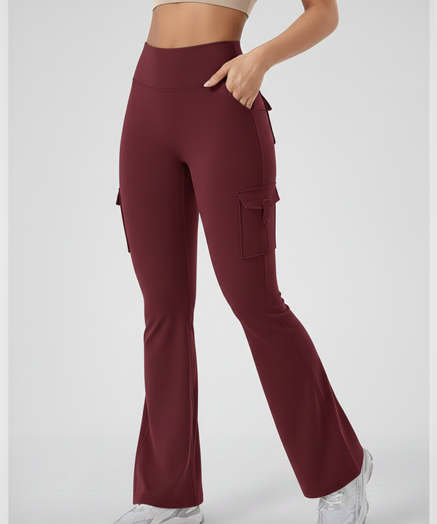 Wine Active Flare Jogger with Pockets