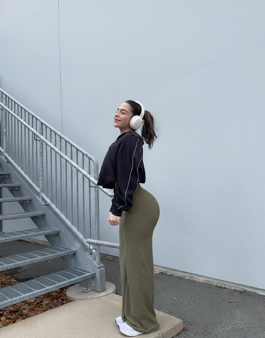 Pack of 4 Ultra-Flexible High-Waist Wide Leg Pants for Women