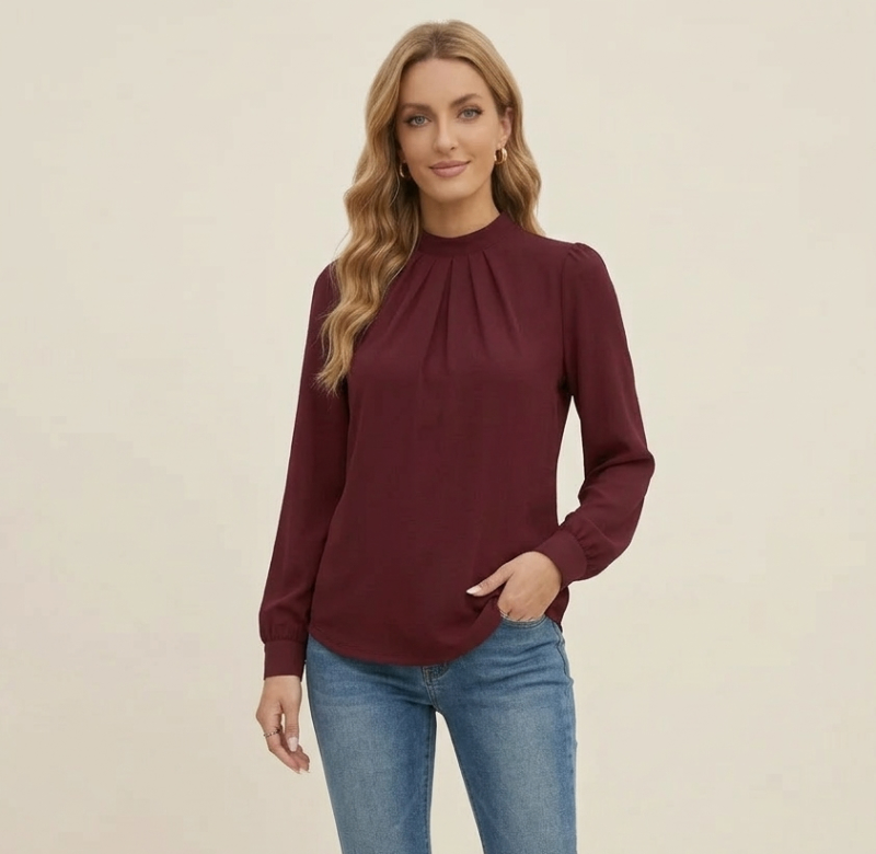 Wine everyday office Full Sleeve Top | Timeless Elegance, Everyday Comfort