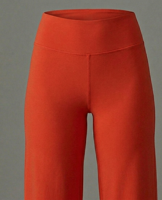 NEON ORANGE Straight Fit Active Pants | Ultra-Flexible High-Waist Athleisure