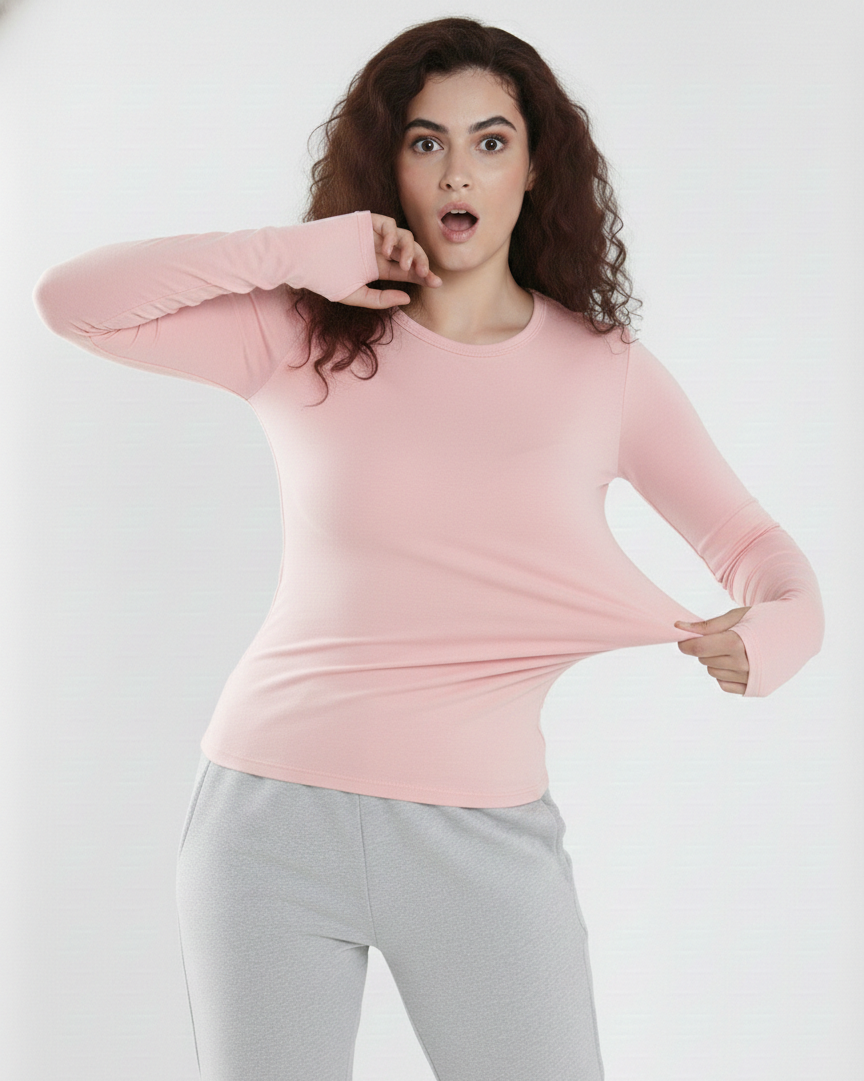 🤍Baby pink Cuddle Top Soft-Fit Everyday Comfort Top