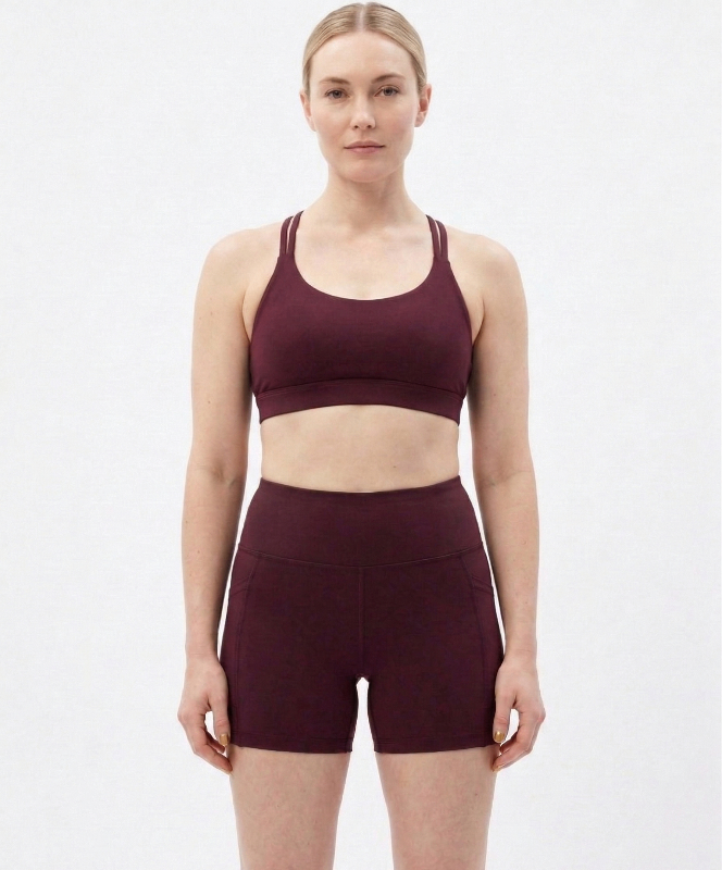 Lavender High Waist Active Shorts with Pocket – Stretchable Gym & Workout Shorts