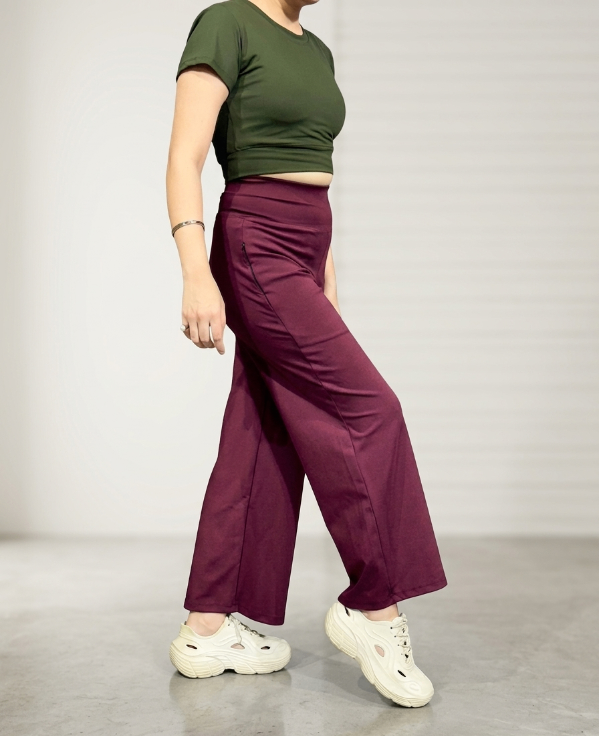 Pack of 4 Ultra-Flexible High-Waist Wide Leg Pants for Women