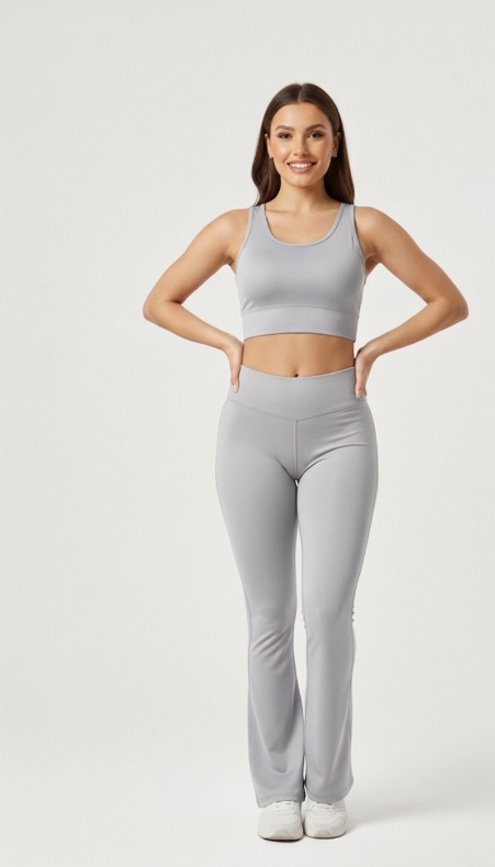 Grey Flare Pants – Stretchable Bootcut Gym & Athleisure Leggings