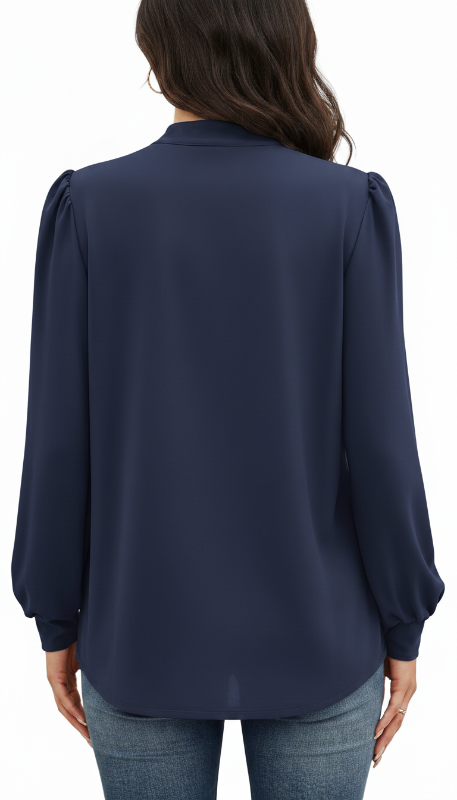 Navy everyday office Full Sleeve Top | Timeless Elegance, Everyday Comfort