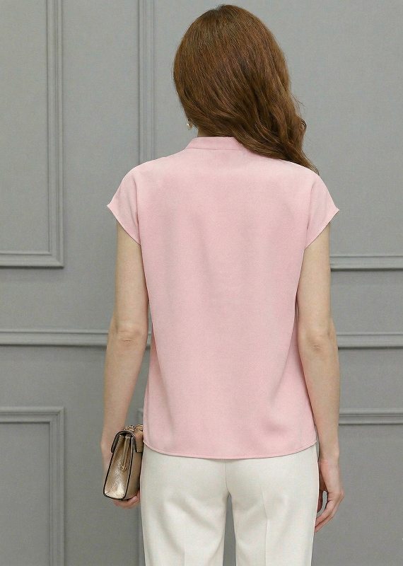 🍷 Baby pink Mock Neck Short Sleeve Top | Elegant Everyday Essential
