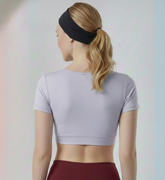 Lavender Athletic Crop Top | Performance Fit Activewear