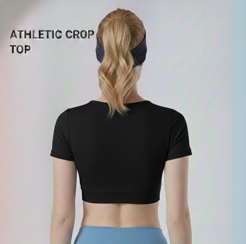 Black Athletic Crop Top | Performance Fit Activewear