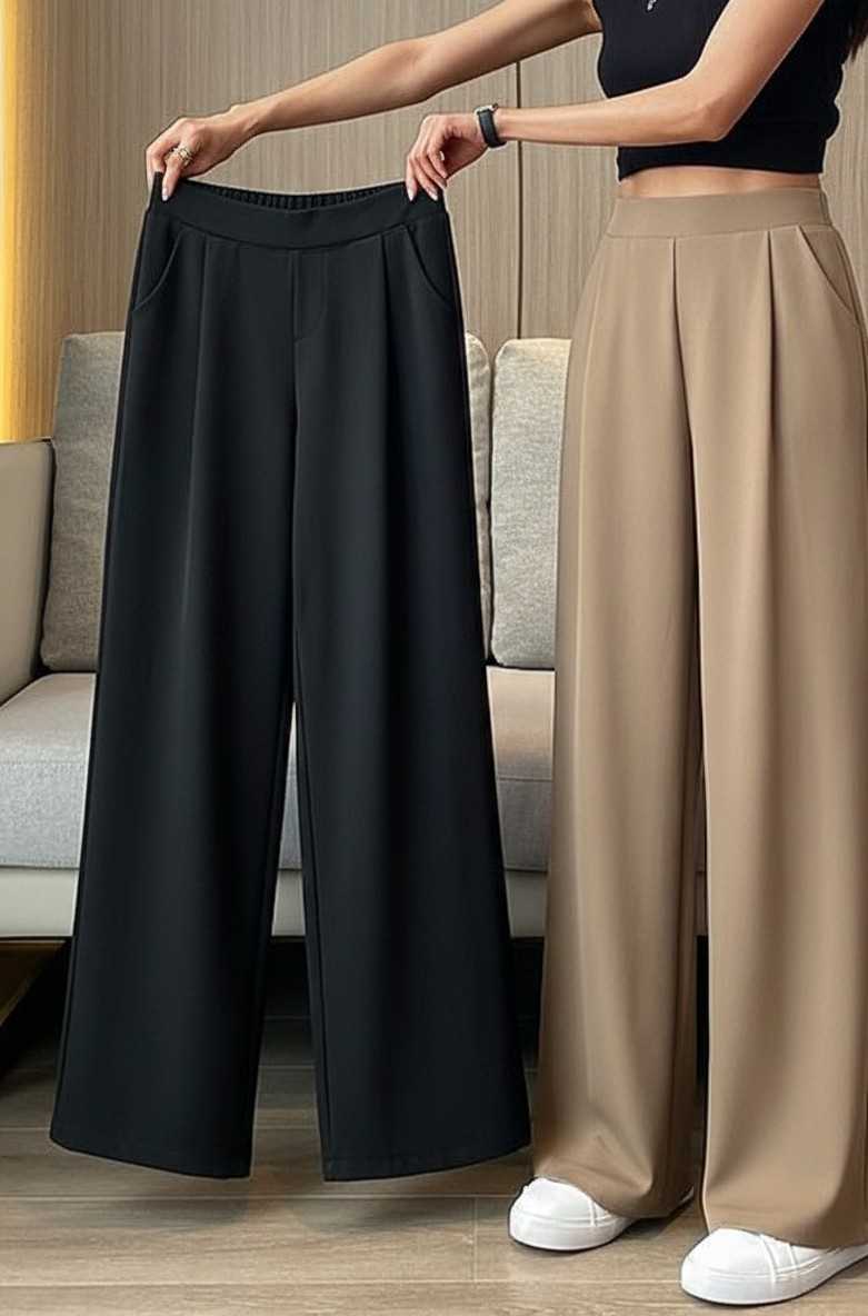 Wine korean straight fit pants