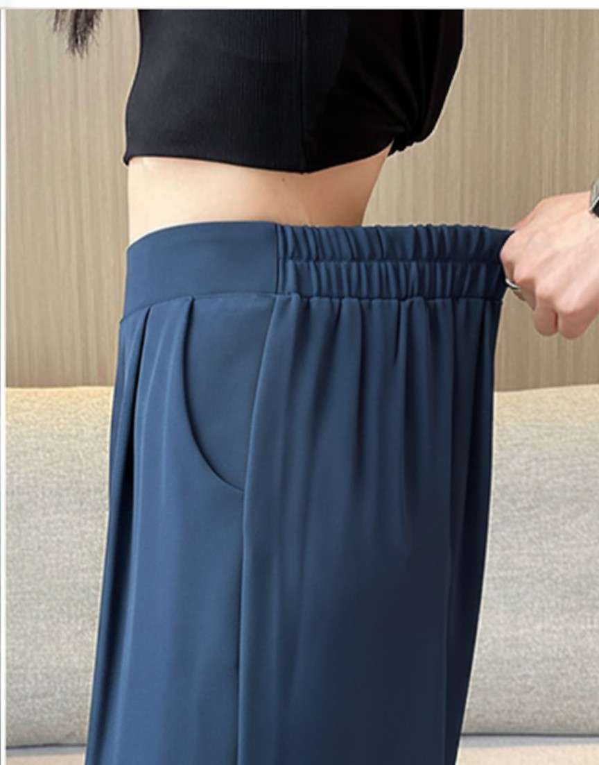 Navy korean straight fit pants