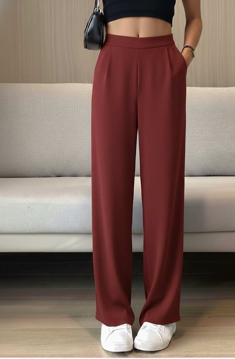 Navy korean straight fit pants