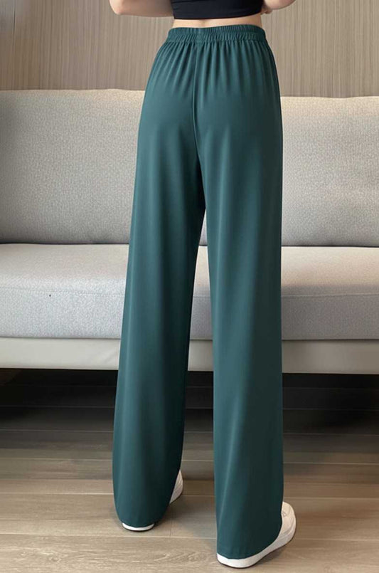 Teal korean straight fit pants
